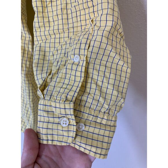 Ralph Lauren Yellow Blue Plaid Button Down Shirt Mens Sz 17.5 34/35 Yarmouth - Picture 4 of 9